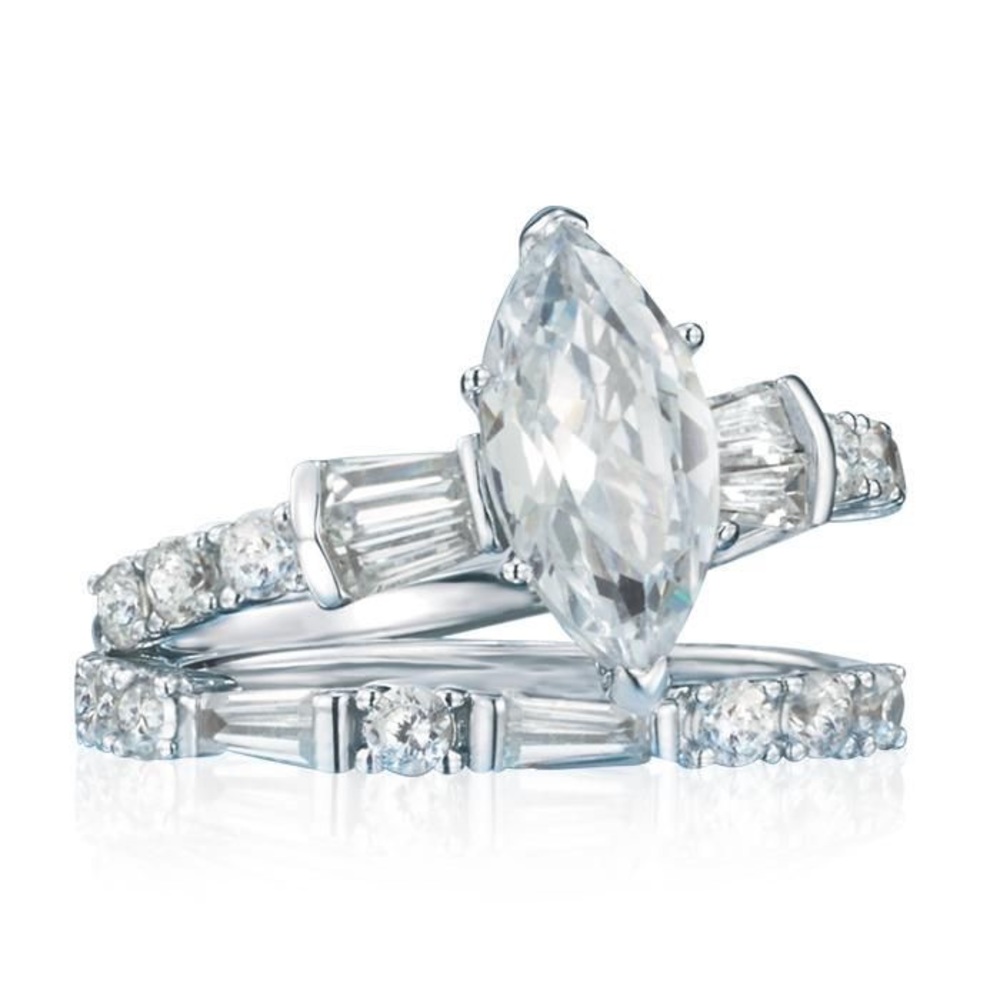 Sterling Silver 1.5 Carat Marquise Engagement Ring